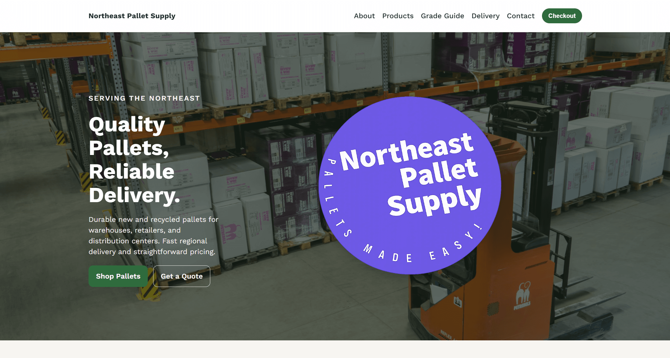 Northeast Pallet Supply project mockup